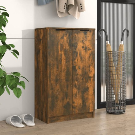 vidaXL Schuhschrank Räuchereiche 59x35x100 cm Holzwerkstoff