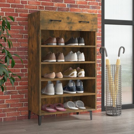 vidaXL Schuhschrank Räuchereiche 60x35x105 cm Holzwerkstoff