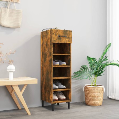 vidaXL Schuhschrank Räuchereiche 30x35x105 cm Holzwerkstoff