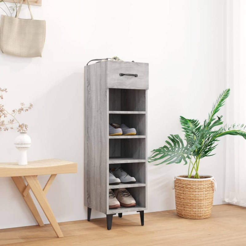 vidaXL Schuhschrank Grau Sonoma 30x35x105 cm Holzwerkstoff vidaXL Schuhschrank Grau Sonoma 30x35x105 cm Holzwerkstoff