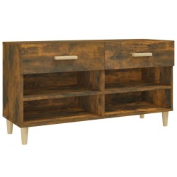 vidaXL Schuhschrank Räuchereiche 102x35x55 cm Holzwerkstoff