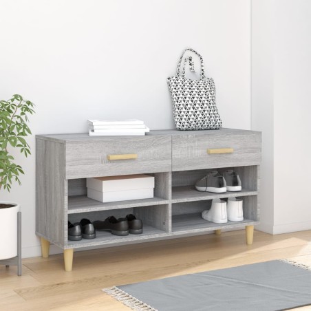 vidaXL Schuhschrank Grau Sonoma 102x35x55 cm Holzwerkstoff