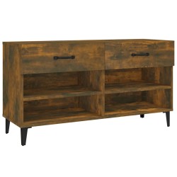 vidaXL Schuhschrank Räuchereiche 102x35x55 cm Holzwerkstoff