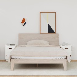 vidaXL Nachttische 2 Stk. Weiß 40x34x55 cm Massivholz Kiefer
