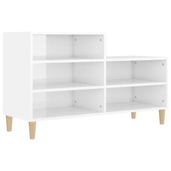 vidaXL Schuhregal Hochglanz-Weiß 102x36x60 cm Holzwerkstoff