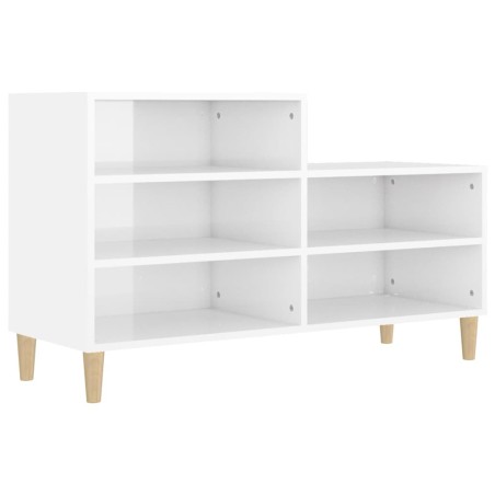 vidaXL Schuhregal Hochglanz-Weiß 102x36x60 cm Holzwerkstoff