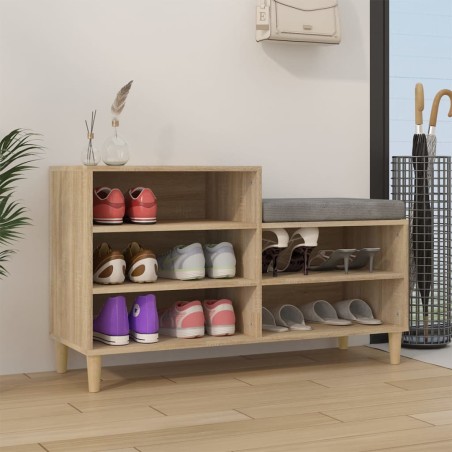 vidaXL Schuhregal Sonoma-Eiche 102x36x60 cm Holzwerkstoff