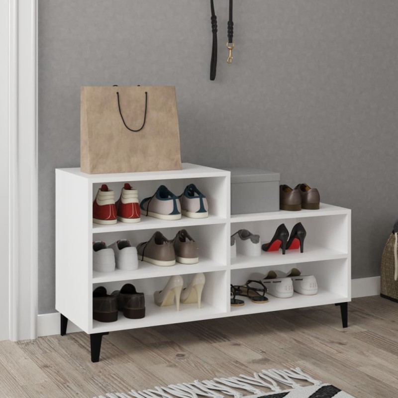 vidaXL Schuhregal Weiß 102x36x60 cm Holzwerkstoff vidaXL Schuhregal Weiß 102x36x60 cm Holzwerkstoff