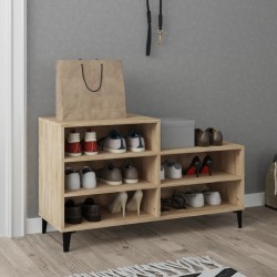 vidaXL Schuhregal Sonoma-Eiche 102x36x60 cm Holzwerkstoff