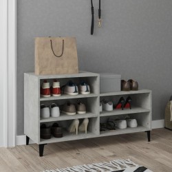 vidaXL Schuhregal Betongrau 102x36x60 cm Holzwerkstoff