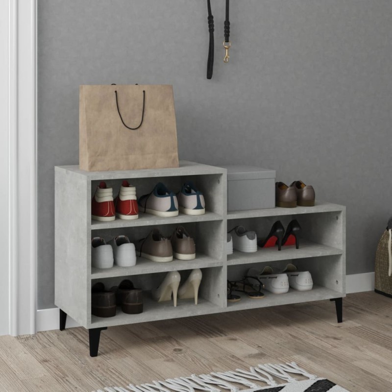 vidaXL Schuhregal Betongrau 102x36x60 cm Holzwerkstoff vidaXL Schuhregal Betongrau 102x36x60 cm Holzwerkstoff