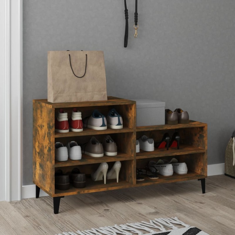 vidaXL Schuhregal Räuchereiche 102x36x60 cm Holzwerkstoff vidaXL Schuhregal Räuchereiche 102x36x60 cm Holzwerkstoff