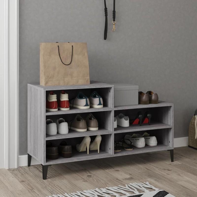 vidaXL Schuhregal Grau Sonoma 102x36x60 cm Holzwerkstoff vidaXL Schuhregal Grau Sonoma 102x36x60 cm Holzwerkstoff