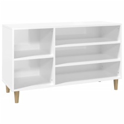 vidaXL Schuhregal Hochglanz-Weiß 102x36x60 cm Holzwerkstoff