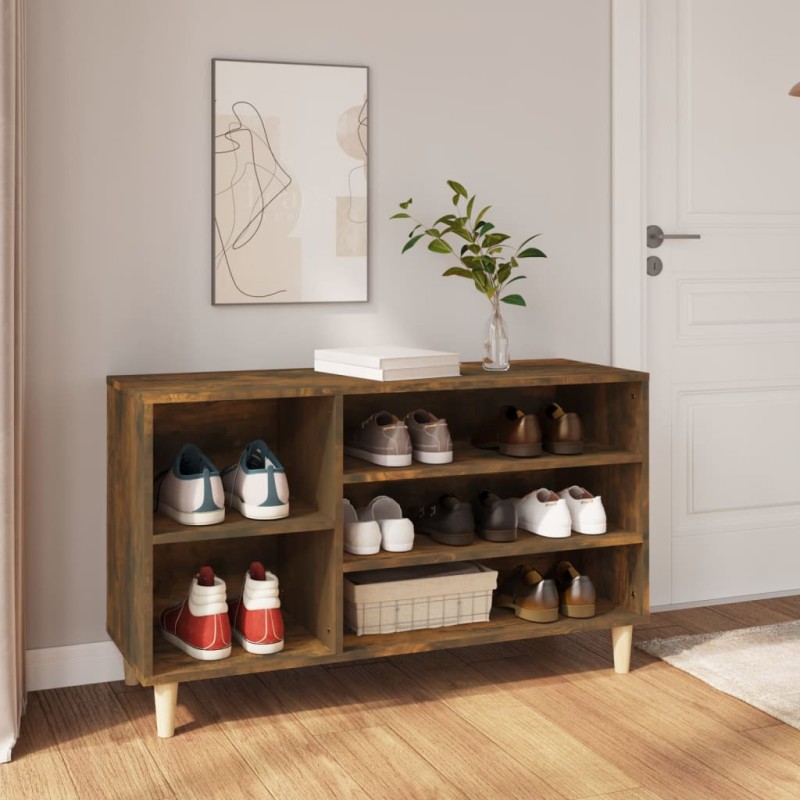 vidaXL Schuhregal Räuchereiche 102x36x60 cm Holzwerkstoff vidaXL Schuhregal Räuchereiche 102x36x60 cm Holzwerkstoff