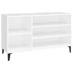 vidaXL Schuhregal Hochglanz-Weiß 102x36x60 cm Holzwerkstoff