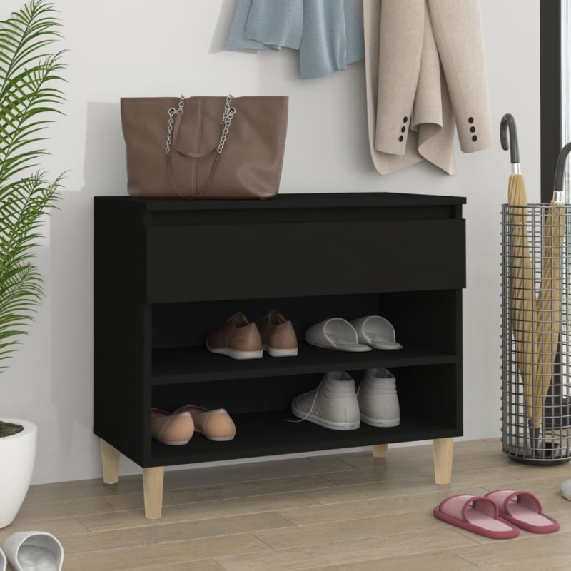vidaXL Schuhregal Schwarz 70x36x60 cm Holzwerkstoff vidaXL Schuhregal Schwarz 70x36x60 cm Holzwerkstoff