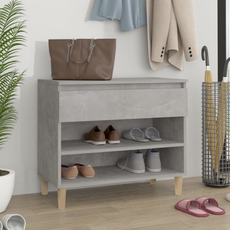 vidaXL Schuhregal Betongrau 70x36x60 cm Holzwerkstoff vidaXL Schuhregal Betongrau 70x36x60 cm Holzwerkstoff