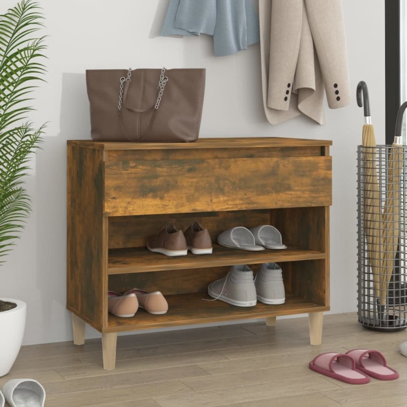 vidaXL Schuhregal Räuchereiche 70x36x60 cm Holzwerkstoff vidaXL Schuhregal Räuchereiche 70x36x60 cm Holzwerkstoff