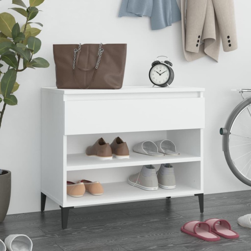 vidaXL Schuhregal Weiß 70x36x60 cm Holzwerkstoff vidaXL Schuhregal Weiß 70x36x60 cm Holzwerkstoff