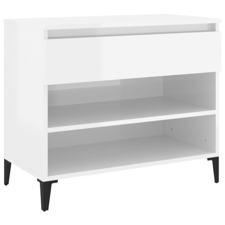 vidaXL Schuhregal Hochglanz-Weiß 70x36x60 cm Holzwerkstoff