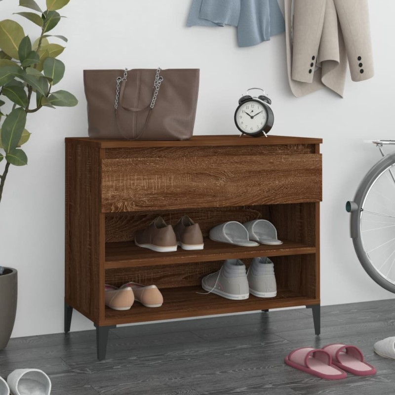 vidaXL Schuhregal Räuchereiche 70x36x60 cm Holzwerkstoff vidaXL Schuhregal Räuchereiche 70x36x60 cm Holzwerkstoff