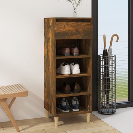 vidaXL Schuhschrank Räuchereiche 40x36x105 cm Holzwerkstoff
