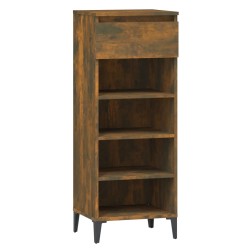 vidaXL Schuhregal Räuchereiche 40x36x105 cm Holzwerkstoff