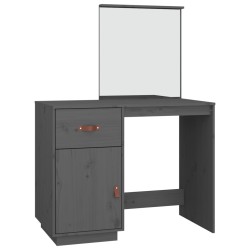 vidaXL Schminktisch Grau 95x50x134 cm Massivholz Kiefer