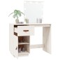 vidaXL Schminktisch mit LED Weiß 95x50x133,5 cm Massivholz Kiefer vidaXL Schminktisch mit LED Weiß 95x50x133,5 cm Massivholz Kiefer