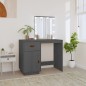 vidaXL Schminktisch mit LED Grau 95x50x133,5 cm Massivholz Kiefer vidaXL Schminktisch mit LED Grau 95x50x133,5 cm Massivholz Kiefer