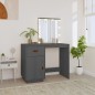 vidaXL Schminktisch mit LED Grau 95x50x133,5 cm Massivholz Kiefer vidaXL Schminktisch mit LED Grau 95x50x133,5 cm Massivholz Kiefer
