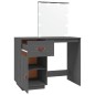 vidaXL Schminktisch mit LED Grau 95x50x133,5 cm Massivholz Kiefer vidaXL Schminktisch mit LED Grau 95x50x133,5 cm Massivholz Kiefer