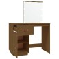 vidaXL Schminktisch mit LED Honigbraun 95x50x133,5cm Massivholz Kiefer vidaXL Schminktisch mit LED Honigbraun 95x50x133,5cm Massivholz Kiefer