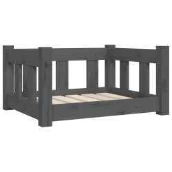 vidaXL Hundebett Grau 55,5x45,5x28 cm Massivholz Kiefer