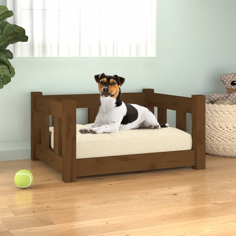 vidaXL Hundebett Braun 55,5x45,5x28 cm Massivholz Kiefer vidaXL Hundebett Braun 55,5x45,5x28 cm Massivholz Kiefer
