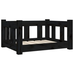 vidaXL Hundebett Schwarz 55,5x45,5x28 cm Massivholz Kiefer