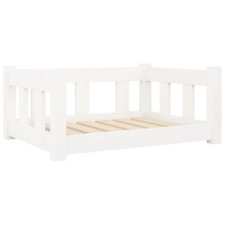 vidaXL Hundebett Weiß 65,5x50,5x28 cm Massivholz Kiefer
