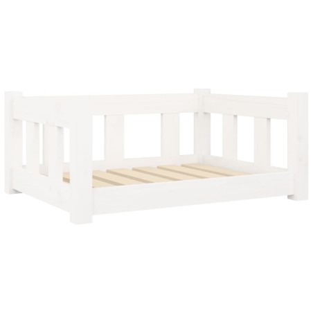vidaXL Hundebett Weiß 65,5x50,5x28 cm Massivholz Kiefer