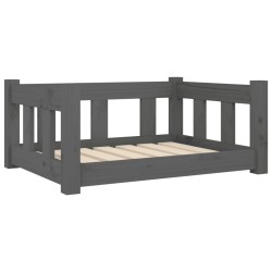 vidaXL Hundebett Grau 65,5x50,5x28 cm Massivholz Kiefer