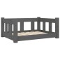vidaXL Hundebett Grau 65,5x50,5x28 cm Massivholz Kiefer