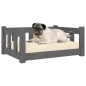 vidaXL Hundebett Grau 65,5x50,5x28 cm Massivholz Kiefer