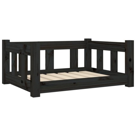 vidaXL Hundebett Schwarz 65,5x50,5x28 cm Massivholz Kiefer