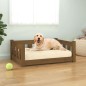 vidaXL Hundebett Braun 75,5x55,5x28 cm Massivholz Kiefer vidaXL Hundebett Braun 75,5x55,5x28 cm Massivholz Kiefer
