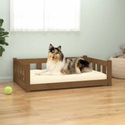 vidaXL Hundebett Honigbraun 95,5x65,5x28 cm Massivholz Kiefer