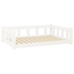 vidaXL Hundebett Weiß 105,5x75,5x28 cm Massivholz Kiefer