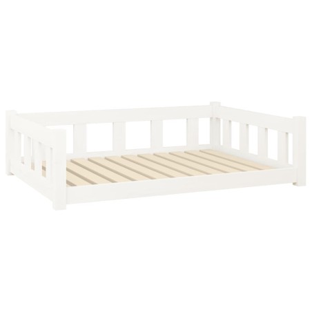 vidaXL Hundebett Weiß 105,5x75,5x28 cm Massivholz Kiefer
