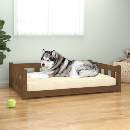 vidaXL Hundebett Honigbraun 105,5x75,5x28 cm Massivholz Kiefer