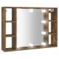 vidaXL Spiegelschrank mit LED Räuchereiche 76x15x55 cm vidaXL Spiegelschrank mit LED Räuchereiche 76x15x55 cm