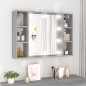 vidaXL Spiegelschrank mit LED Grau Sonoma 76x15x55 cm vidaXL Spiegelschrank mit LED Grau Sonoma 76x15x55 cm